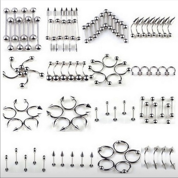 Jewelry - 85 Piece Body Jewelry New Stainless Steel